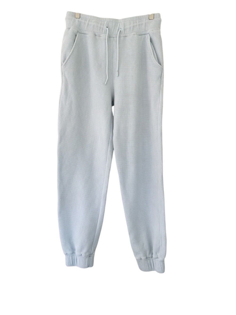 Negative Underwear Waffle Knit Jogger Pants Mist Blue Green Cotton Small